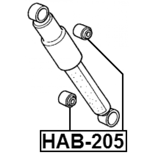 HAB-205 - Stötdämparbussning 