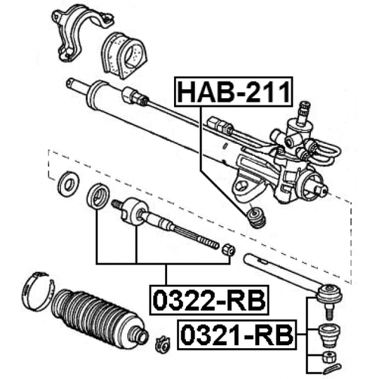 HAB-211 - Mounting, steering gear 