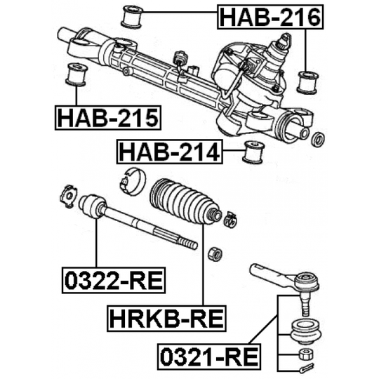 HAB-214 - Mounting, steering gear 