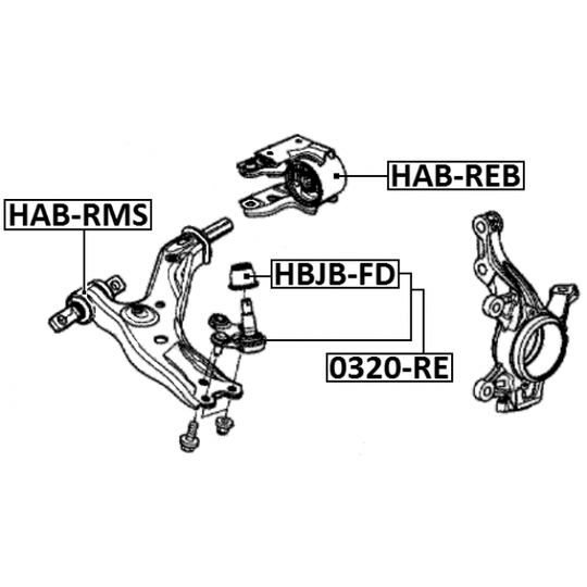 HAB-RMS - Control Arm-/Trailing Arm Bush 