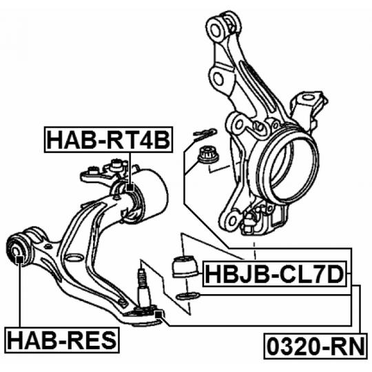 HAB-RT4B - Control Arm-/Trailing Arm Bush 