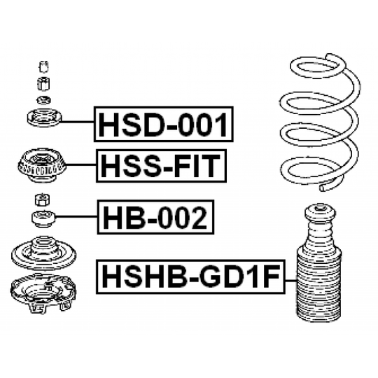 HB-002 - Anti-Friction Bearing, suspension strut support mounting 