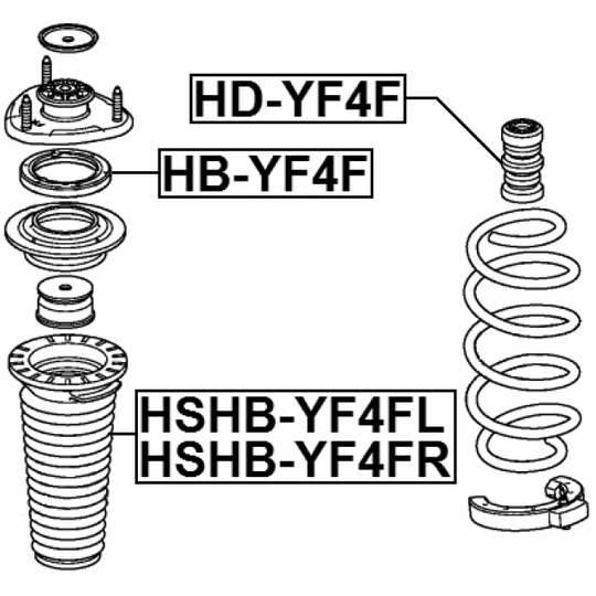 HB-YF4F - Anti-Friction Bearing, suspension strut support mounting 