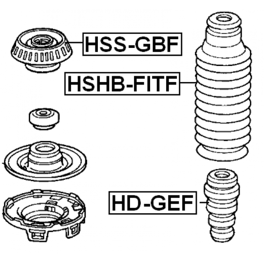 HD-GEF - Rubber Buffer, suspension 