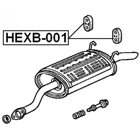 HEXB-001 - Mounting Kit, exhaust system 