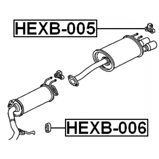 HEXB-006 - Asennussarja, pakoputkisto 