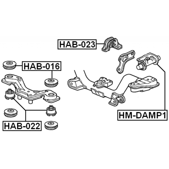 HM-DAMP1 - Kiinnitys, tasauspyörästö 