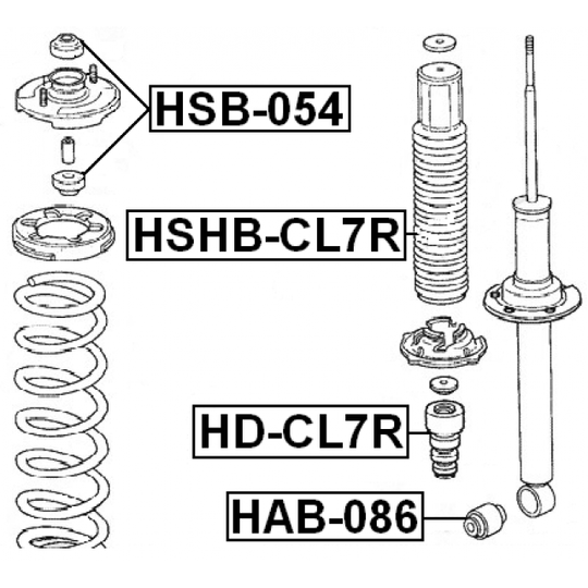 HSB-054 - Spacer Bush, shock absorber 