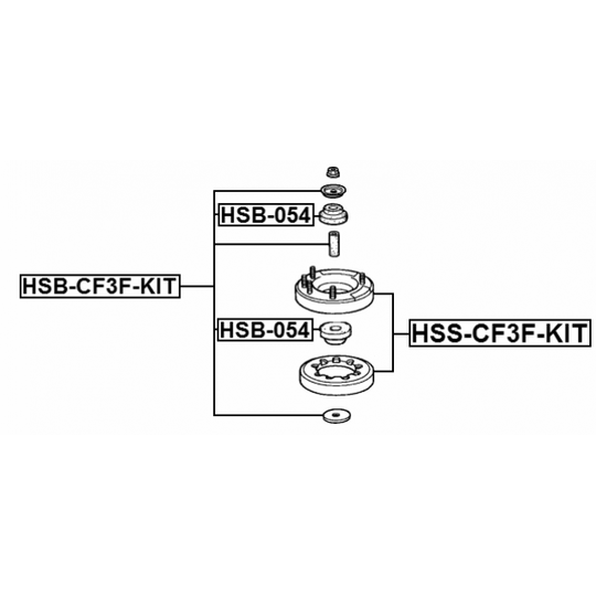 HSB-CF3F-KIT - Spacer Bush, shock absorber 