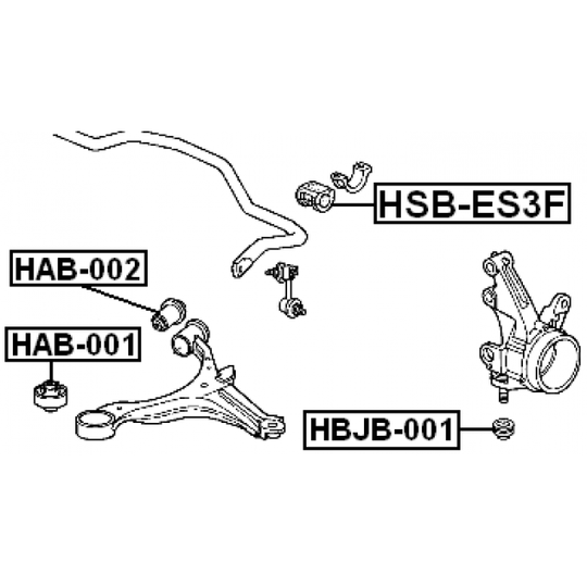 HSB-ES3F - Bussning, krängningshämmare 