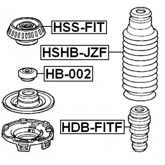 HSHB-JZF - Skyddskåpa/bälg, stötdämpare 