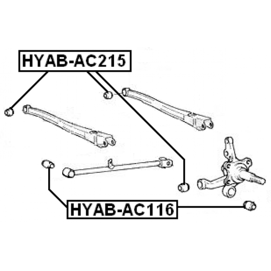 HYAB-AC215 - Control Arm-/Trailing Arm Bush 