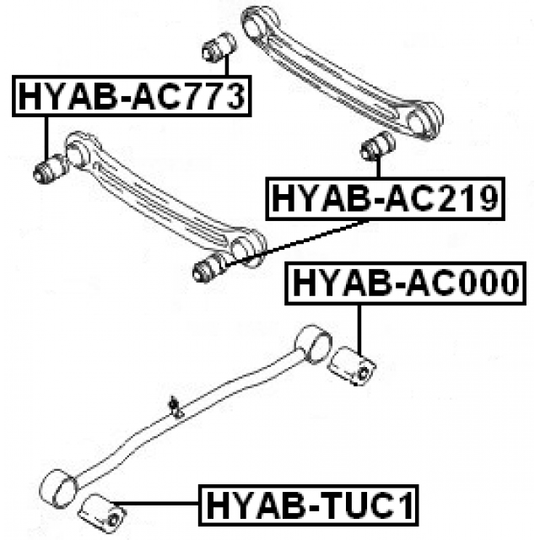 HYAB-AC219 - Control Arm-/Trailing Arm Bush 