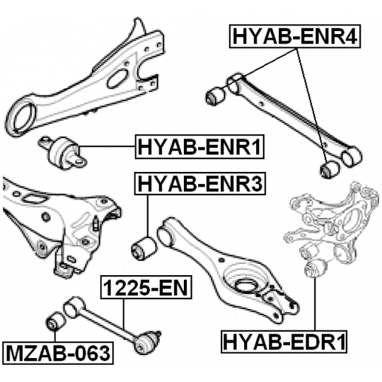 HYAB-ENR4 - Control Arm-/Trailing Arm Bush 