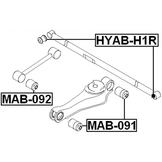 HYAB-H1R - Control Arm-/Trailing Arm Bush 