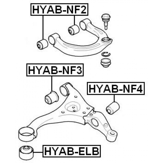 HYAB-NF3 - Control Arm-/Trailing Arm Bush 