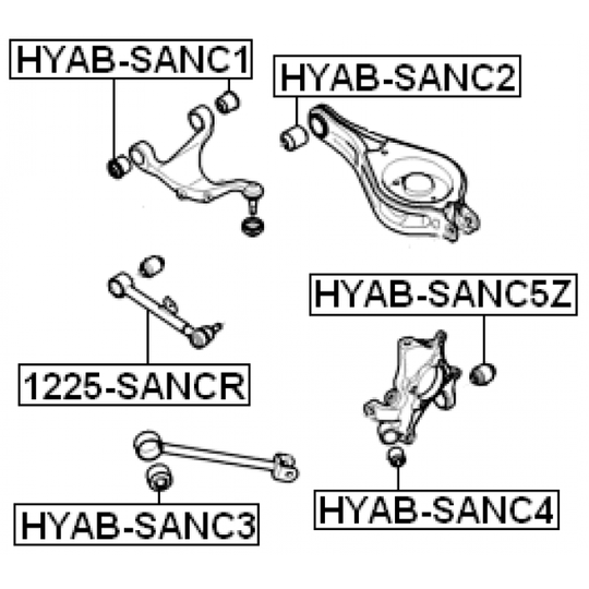 HYAB-SANC5Z - Bush, control arm mounting 