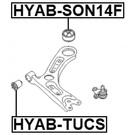 HYAB-SON14F - Control Arm-/Trailing Arm Bush 