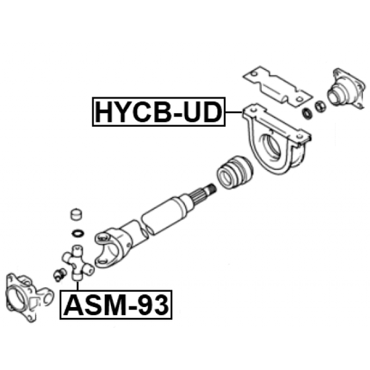 HYCB-UD - Bearing, propshaft centre bearing 