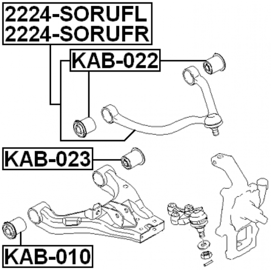 KAB-022 - Control Arm-/Trailing Arm Bush 