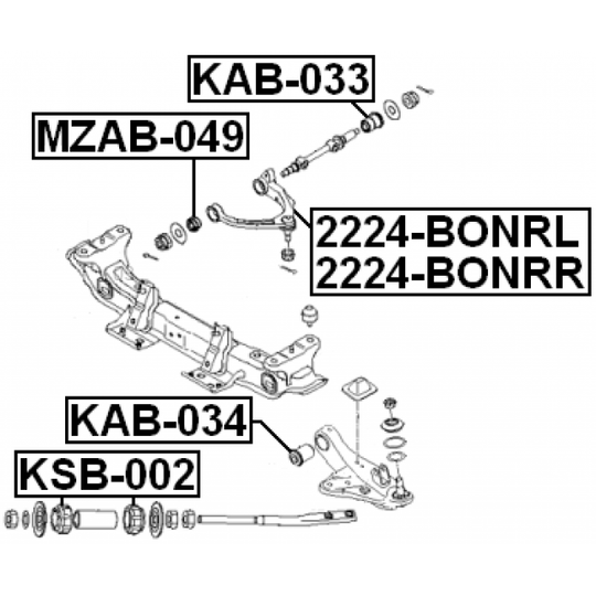 KAB-034 - Control Arm-/Trailing Arm Bush 