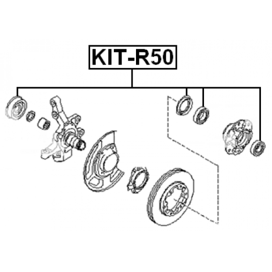 KIT-R50 - Drivaxellager 
