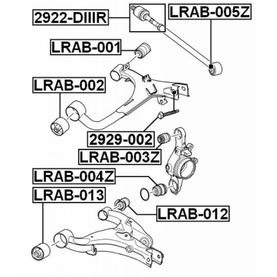 LRAB-005Z - Control Arm-/Trailing Arm Bush 