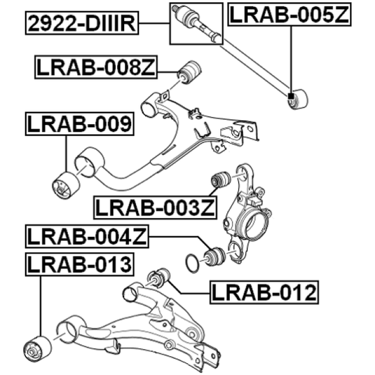 LRAB-008Z - Control Arm-/Trailing Arm Bush 