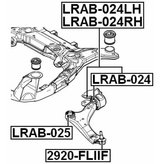 LRAB-024RH - Control Arm-/Trailing Arm Bush 