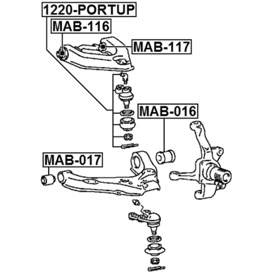 MAB-017 - Control Arm-/Trailing Arm Bush 