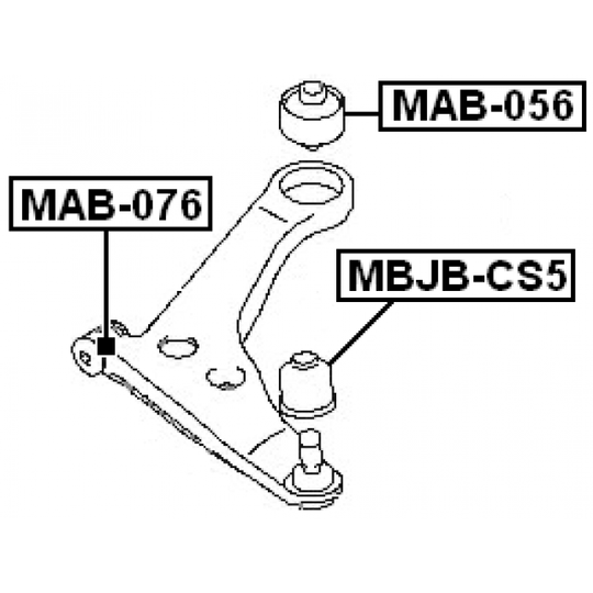 MAB-076 - Control Arm-/Trailing Arm Bush 