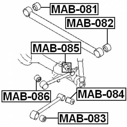 MAB-082 - Control Arm-/Trailing Arm Bush 