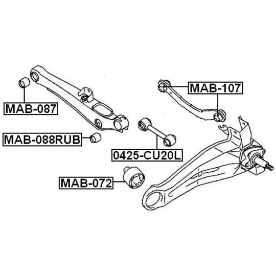 MAB-088RUB - Control Arm-/Trailing Arm Bush 