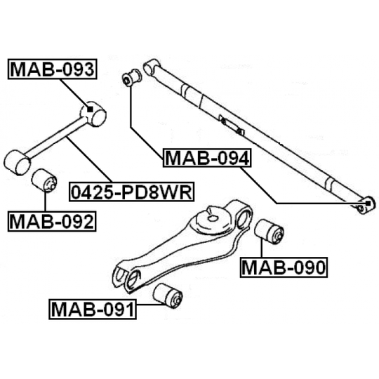 MAB-092 - Control Arm-/Trailing Arm Bush 