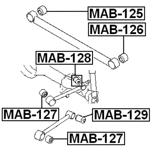 MAB-128 - Control Arm-/Trailing Arm Bush 