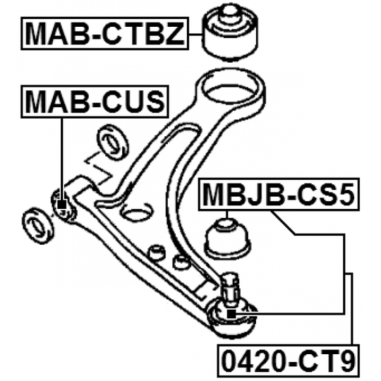 MAB-CTBZ - Control Arm-/Trailing Arm Bush 