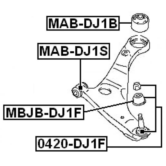 MAB-DJ1B - Control Arm-/Trailing Arm Bush 