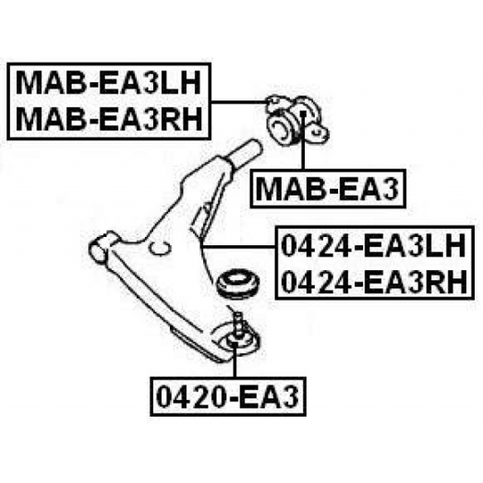 MAB-EA3RH - Control Arm-/Trailing Arm Bush 