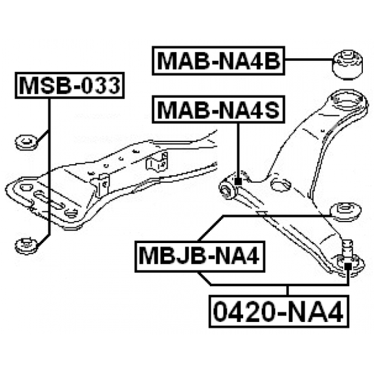 MAB-NA4S - Control Arm-/Trailing Arm Bush 