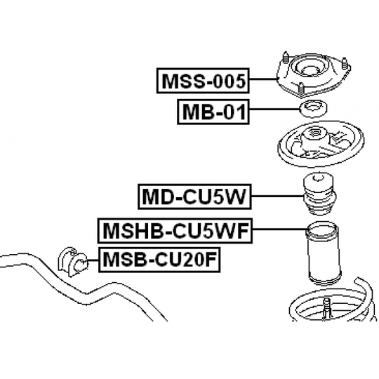 MD-CU5W - Gummibuffert, fjädring 