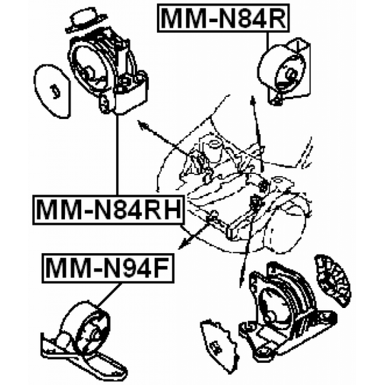 MM-N94F - Moottorin tuki 