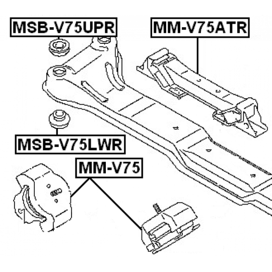 MM-V75 - Paigutus, Mootor 