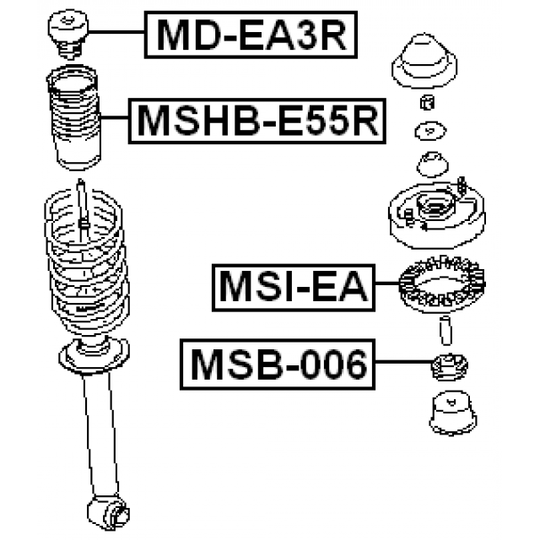 MSB-006 - Spacer Bush, shock absorber 