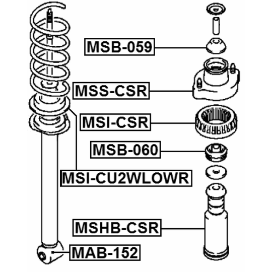 MSB-059 - Spacer Bush, shock absorber 