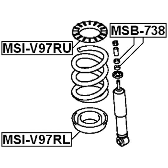 MSB-738 - Spacer Bush, shock absorber 