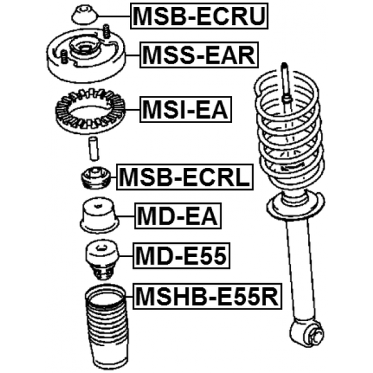 MSB-ECRL - Spacer Bush, shock absorber 