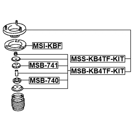 MSB-KB4TF-KIT - Välilevy, iskunvaimennin 