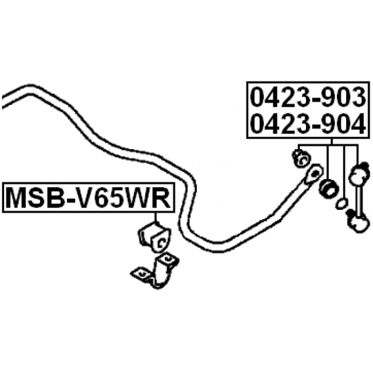 MSB-V65WR - Bussning, krängningshämmare 