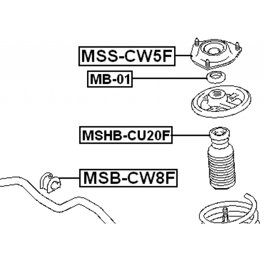 MSS-CW5F - Mounting, shock absorbers 