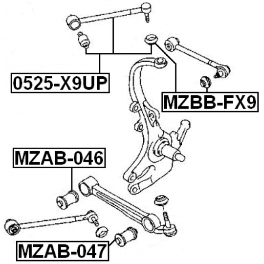 MZAB-046 - Control Arm-/Trailing Arm Bush 